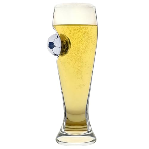 Sports Fan On the Ball Glass Football in a Beer Glass