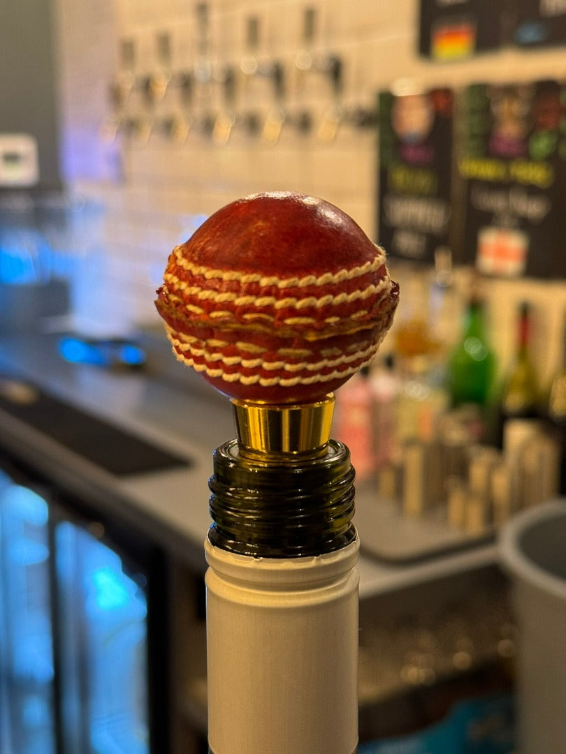 CRICKET-GIFTS Wine Stopper Real Leather Mini Cricket Ball Suitable for bottles up to 20mm Diameter