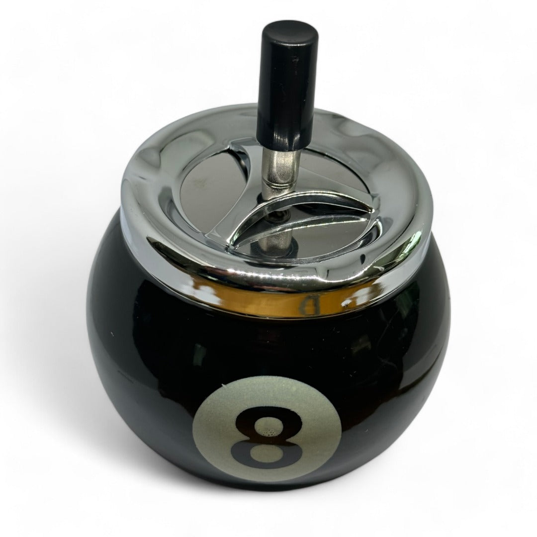 8 Ball Pool Billiard Ball Push Down Ash Tray