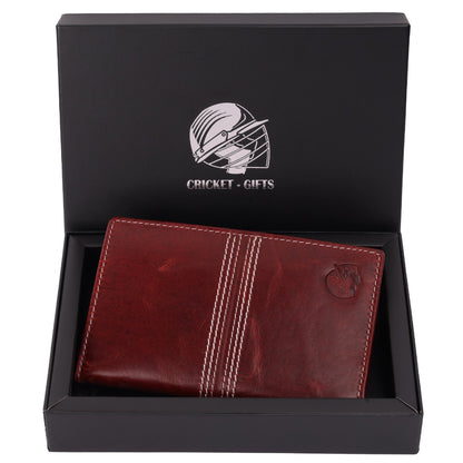 CRICKET-GIFTS - Buffalo Leather Travel Wallet | 5 Card Slots & ID Pouch | Mobile Phone Zip Area | Multicoloured, OneSize