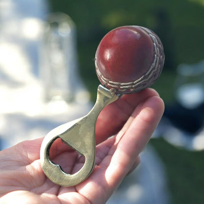 CRICKET-GIFTS Mini Cricket Ball Bottle Opener ? Unique Sports-Themed Bottle Opener Crafted from a Mini Cricket Ball ? Perfect Gift for Cricket Fans, Bar Accessories, and Home Use