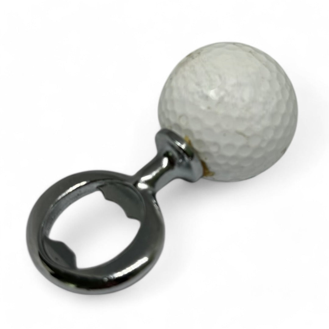 CRICKET-GIFTS - Reclaimed Golf Ball Bottle Opener | Eco-Friendly & Handmade | Ideal for Golf Enthusiasts | Sport-Inspired Design | Sturdy Grip, White, Resin