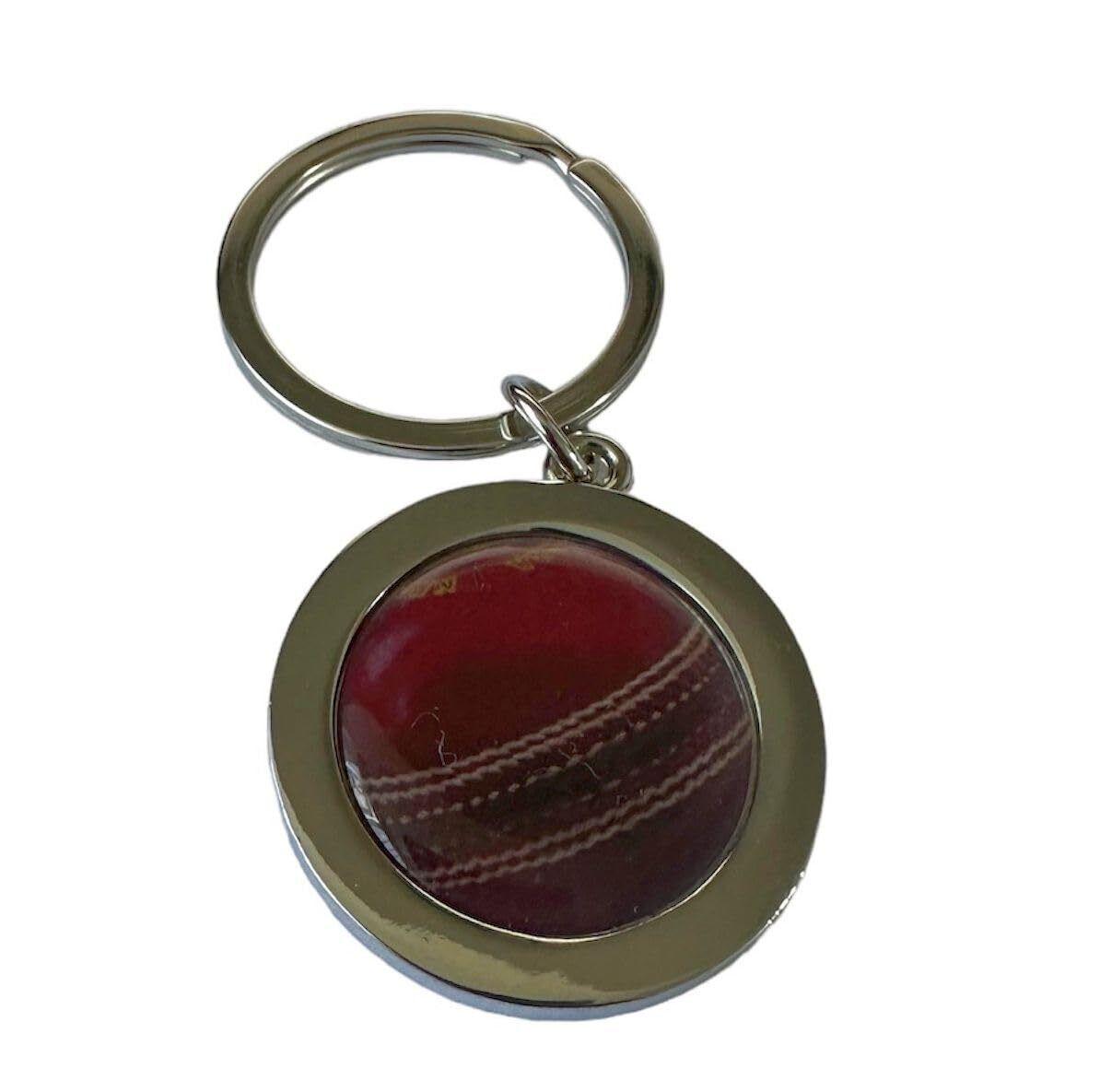 Handmade Silver Plated Cricket Inspired Cricket Ball Keyring