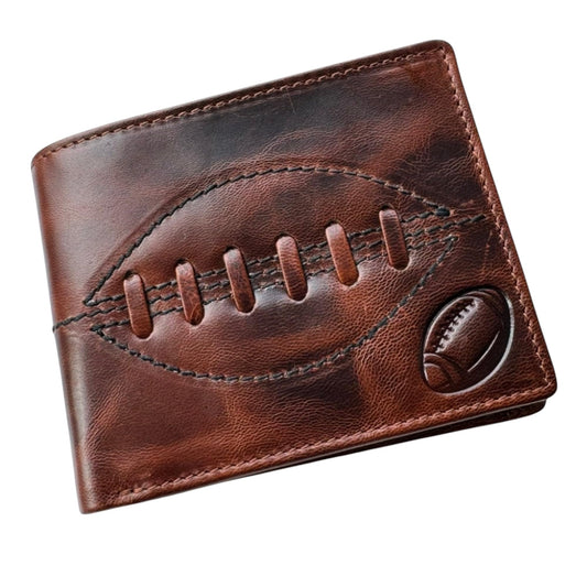 SPORTGIFTZ - Buffalo Leather Rugby Wallet | RFID Protection | 7 Card Slots | Coin Pouch & ID Holder | Rugby Fan Accessory | Multicoloured, 10cm x 8cm, Leather